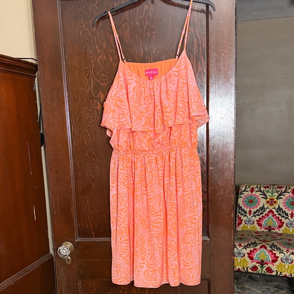 Lilly Pulitzer 3X Vibrant Orange and Pink Dress